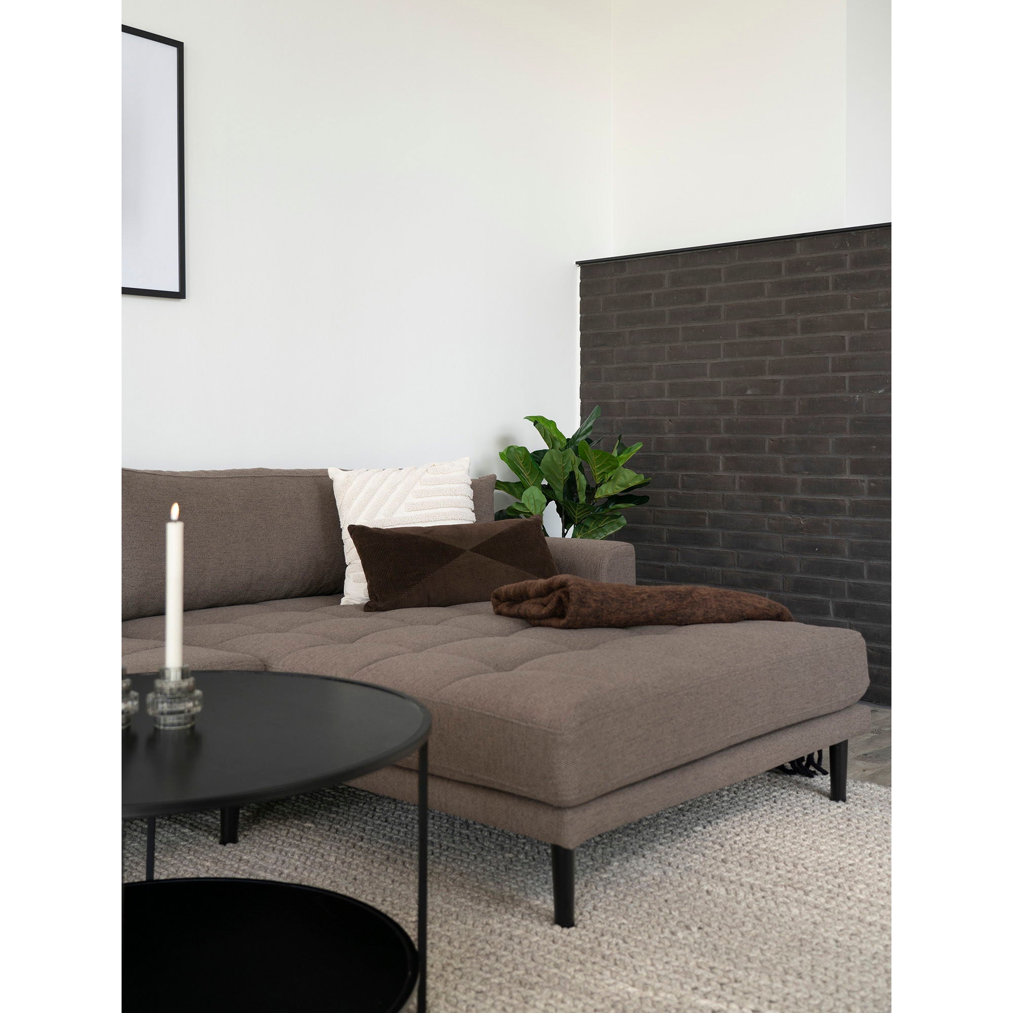 Griffith Kissen – 30×60 cm, braun, aus 100 % Baumwolle, rechteckig